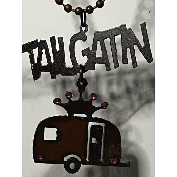 Tailgatin’ Country Girl Copper Colored Necklace Football Tailgate Tailgating - Picture 1 of 10